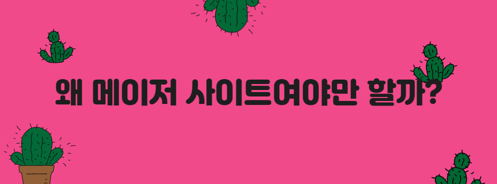 왜 메이저 사이트여야만 할까